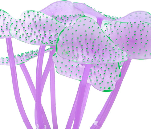 VOCOSTE Soft Silicone Glowing Aquarium Mushroom Coral, Fluorescence Aquatic Artificial Coral for Fish Tank Decoration, Purple...