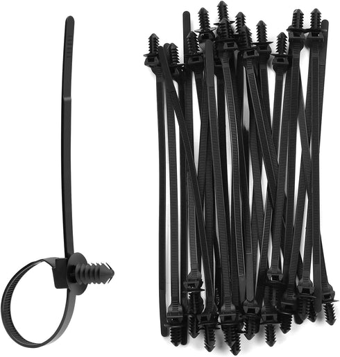 100PCS Fir Tree Nylon Push Mount Cable Zip Ties, Heavy Duty Wire Ties, 2 in 1 Self Locking UV Resistant Assortment for Indoor Wire Tying (8.3"x0.2...