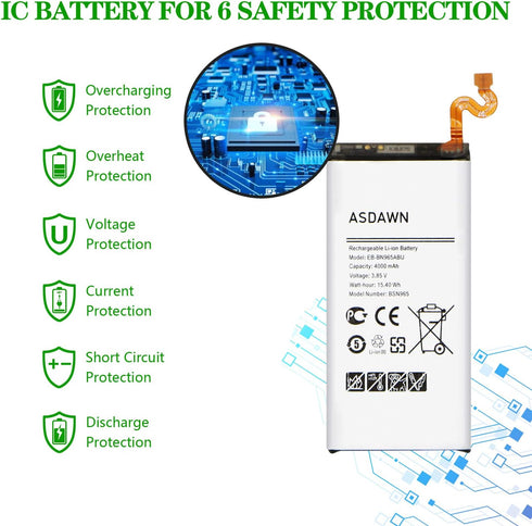 Galaxy Note 9 Battery Replacement, EB-BN965ABU Battery for samsung Galaxy Note 9 SM-N960 N960U/U1/A/T/P/V/R4/W/F with Repair Tool Kit+Back Cover A...