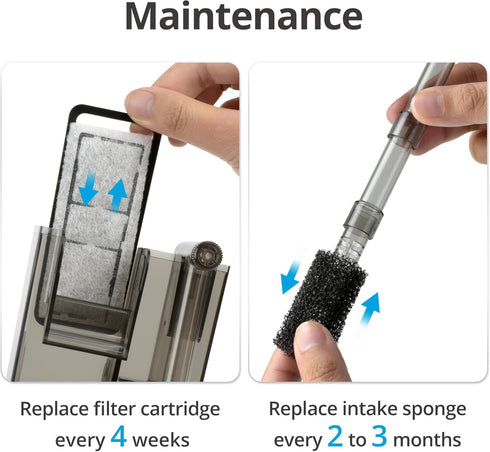 NICREW Slim Aquarium Filter Cartridges (6 pcs) with Intake Sponges (2 pcs)...
