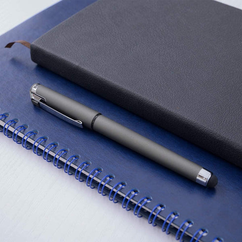 0.7mm Black Ink Gel Ink Rollerball Pens 2 in 1 Medium Point Pens with Stylus Work Pen Smooth Writing for Office Black gel pen (Dark Grey-18pack).....