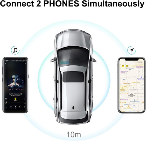 Bluetooth Handsfree Speakerphone for Cell Phone, Wireless Car Kit Music Player Adapter with Back-Clip Portable Bluetooth Speaker for Home/Sport/Ou...