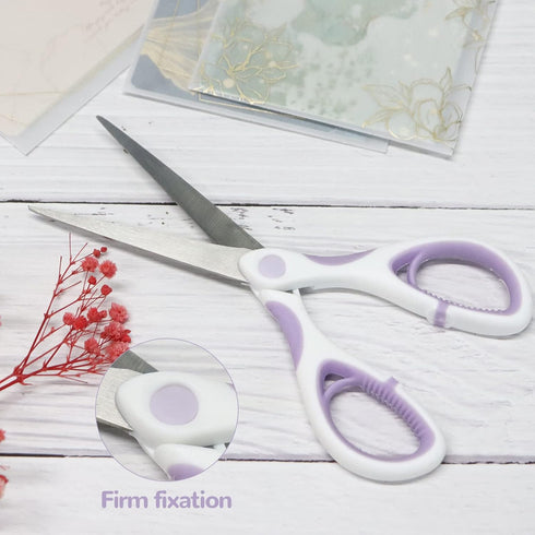 Multipurpose Stainless Steel Scissors 6.7" Purple Sharp Shears Comfort-Grip Scissors for Fabric Craft Office Supplies (Purple)...