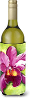 Caroline's Treasures JMK1176LITERK Orchid Wine Bottle Hugger Bottle Cooler Sleeve Hugger Machine Washable Collapsible Insulator Beverage Insulated...
