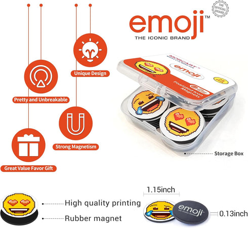 MORCART 28Pcs Emoji Fridge Magnets Cute Locker Accessories Decorative Refrigerator Magnets for School Whiteboard Home Kitchen Office - Gift for Te...