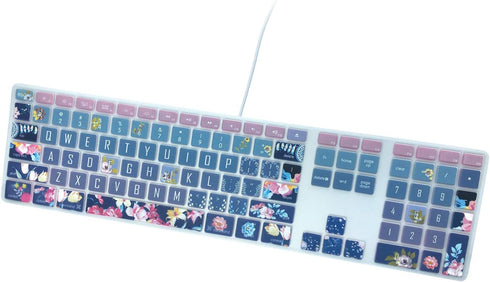Silicone Keyboard Cover Skin for Apple iMac Keyboard with Numeric Keypad Wired USB MB110LL/B(Model: A1243), Cute Print, US Layout, Red Flower...