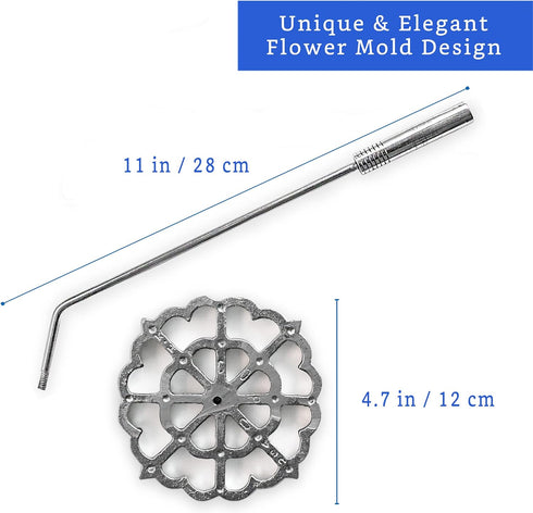 Bunuelos Mold with Handle (4.7 in Cast Aluminum) - Molde para Buñuelos de Viento Mexicanos - Buñuelos de Viento Moldes - Bunuelo Mold Mexican Cook...