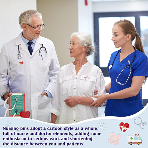 30 Pcs Nurse Pins for Badge Cute Medical Stethoscope Brooch Pins Gifts Enamel Lapel Brooches Pins for Nurse Doctors Nursing Students Teachers...