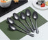 Black Teaspoons, Kyraton 6 Pieces 6.7" Stainless Steel Tea Spoons With Black Titanium Plating, Ice Cream Spoons, Dessert Spoon, Coffee Spoon,Golde...