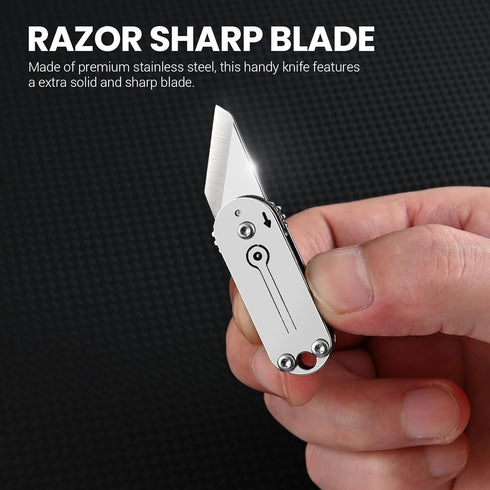 Small Pocket Knife for Men, Mini Folding Knives Box Cutter, Cool EDC Knife with Unique Design, Little Tiny Knives for Every Day Carry, Small Gift ...