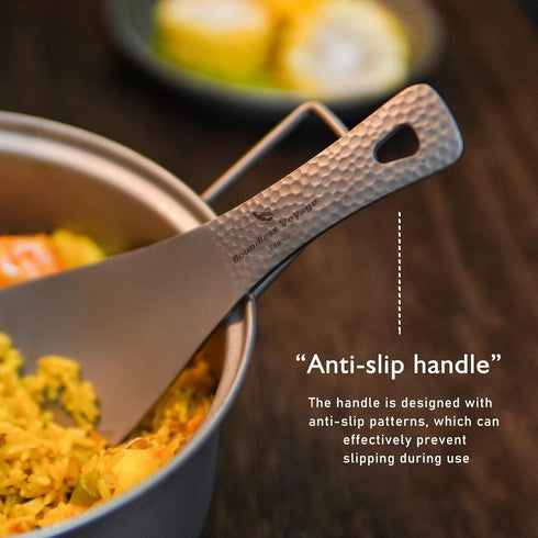 Boundless Voyage Titanium Rice Spoon Short Handle Spoon Cooking Shovel Outdoor Camping Household Rice Shovel Scoop Rice Spoon Thickened Ti1079T...
