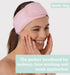 Brook + Bay Spa Headband for Washing Face - Makeup & Skincare Face Wash Head Band - Face Mask Towel Terry Hair Band for Women - Pink...