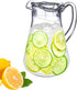 Amazing Abby - Droply - Plastic Pitcher (64 oz, 2 Quart), Clear Water Pitcher with Lid, Fridge Jug, BPA-Free, Shatter-Proof, Great for Iced Tea, S...