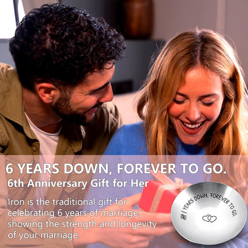6th Anniversary Iron Gifts for Her Him 6 Year Wedding Anniversary Iron Gifts for Women Men Couples 6 Year Anniversary Decorations Wife Husband 4" ...