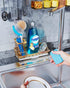 Consumest Sink Caddy, Kitchen Sponge Holder + Dish Brush Holder for Kitchen Sink, Sink Organizer with Drip Tray for Countertop, Stainless Steel Ru...