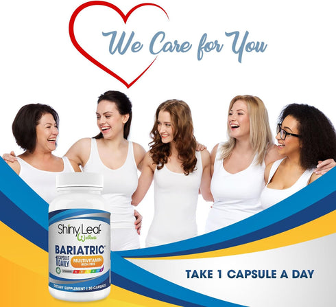 Shiny Leaf Bariatric Multivitamin Iron-Free Capsules for Post Bariatric Surgery Patients, Once Daily Bariatric Vitamins without Iron for WLS, Slee...