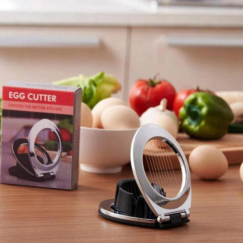 Egg Slicer, BIBURY Egg Slicer for Hard Boiled Eggs, Heavy Duty Egg Cutter for Egg Strawberry Mushroom Soft Fruit, Stainless Steel Wire with 3 Slic...