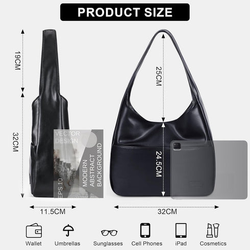 Tote Bag for Women - Vegan Leather Hobo Bags Women's Trendy Shoulder Bag Large-capacity Soft College Tote Bags...
