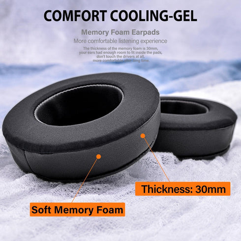 Replacement Thicker Cooling Gel Earpads Compatible with HD668B, SR850, ATH-A900, ATH-AD500X, ATH-A700, AD700X, AD900X, ATH-A990z, ATH-R70X, ATH D7...