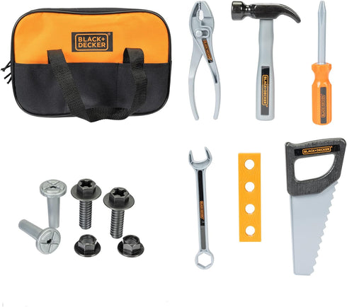 BLACK+DECKER Junior Tool Bag 13 Piece Set - includes Hammer, Hand Saw, Screw Driver & More!...