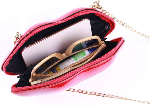 SUKUTU Patent Leather Lip Purse Box Clutch Lip Shaped Party Prom Unique Design Purses Womens Evening Clutch for Teen Girls...