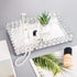 Feyarl Crystal Vanity Makeup Perfume Tray Ornate Jewelry Trinket Organizer Cosmetic Decorative Tray Skin Care Storage for Home Dressing Table Wedd...
