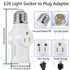 Light Socket to Plug Adapter,2/3 Prong Convert Light Socket Outlet,Light Socket Adapter Splitter Converter for Garage Porch,Light Bulb Plug Adapte...