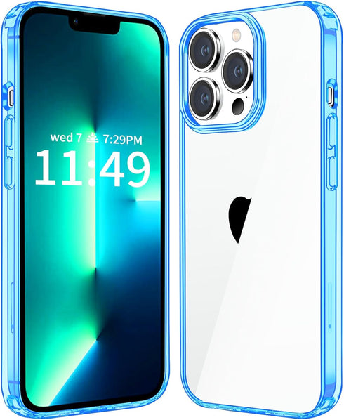 JJGoo Compatiable with iPhone 13 Pro max Case Clear, Transparent Shockproof Phone Case, Slim Anti-Scratch Hard PC Back Protective Cover Bumper, Tr...