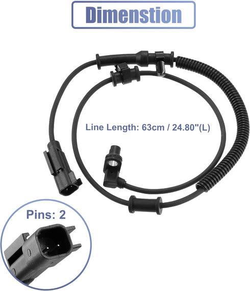 X AUTOHAUX 1pcs Front Left Right ABS Wheel Speed Sensor for Ram 1500 2011-2012 for Dodge for Ram 1500 2009-2010 ALS2246 5S13330 2ABS2434 AB1095 68...