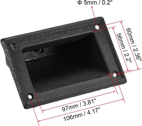 uxcell Recessed Speaker Handle Grasp Pocket Style Plastic Handles Holder 5.2'' Length Fit for PA/DJ Speaker Cabinet Box 2pcs...