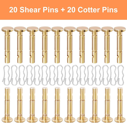 20 pcs Shear Pins for Snowblower - Shear Pins & Cotter Pins Compatible with Craftsman Troy Bilt Snow Blower Snow Thrower, Replaces 738-04124A 714-...