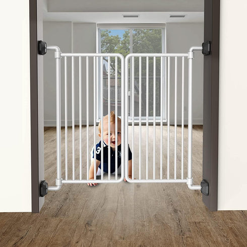 Baby Gate Wall Protector - Protect Walls & Doorways from Pet & Dog Gates - for Child Pressure Mounted Stair Safety Gate- 8 Pack, Black...