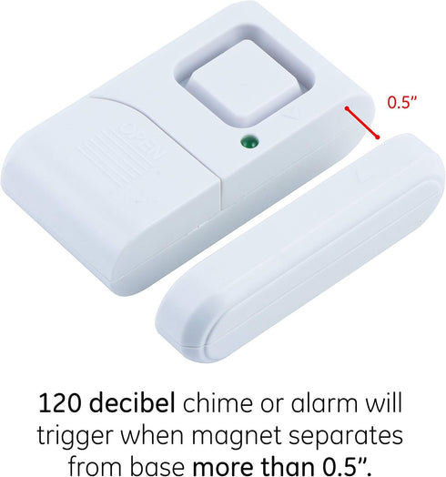 GE Personal Security Window and Door Alarm, 4 Pack, DIY Protection, Burglar Alert, Wireless Chime/Alarm, Easy Installation, Home Security, Ideal f...