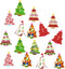 EXCEART 100pcs Christmas Tree Buttons Christmas Sewing Buttons Mixed Patterns with 2 Holes for Sewing DIY Crafts(Random Color)...