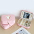 FUNARTY Travel Jewelry Box Organizer, Pink Jewelry Case Initial Jewelry Boxes Jewelry Organizer Travel Essentials Birthday Gifts for Women Teen Gi...
