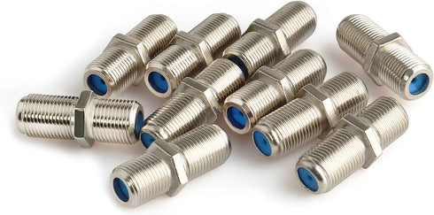 Pasow F81 Barrel Connectors High Frequency 3GHz Female to Female F-Type Adapter Couplers (10 pcs, Silver)...
