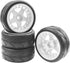 ShareGoo RC OD 2.55" Nylon 12mm Hex Wheels & Rubber Tires Set Compatible with Traxxas Tamiya Sakura HSP Redcat 1/10 RC On-Road Touring Drift Car (...