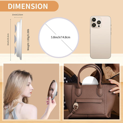Magnifying Mirror 30X with Suction Cups, Large 6inch Travel 30X Magnified Mirror Round Makeup Mirror with High Magnification, Make up Mirror with ...