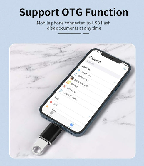 Iphone OTG Adapter Camera Card Reader Lightning to USB Flash Drive Keyboard Mouse MIDI Hub Dongle Compatible with Apple 11 12 13 Pro Max Mini XR X...