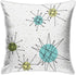 Mid Century Pillow Covers 18 x 18 Set of 4 Midcentury Modern Throw Pillow Cover Teal Grid Pillowcase Atomic Stars Bursts Orange Pillow Cases Home ...