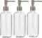 Clear Plastic Soap Dispenser Pump Bottles – 3 Pack, 16 Oz – Refillable Hand Soap Dispensers for Bathroom or Kitchen, BPA-Free Boston Round Pump Bo...