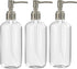 Clear Plastic Soap Dispenser Pump Bottles – 3 Pack, 16 Oz – Refillable Hand Soap Dispensers for Bathroom or Kitchen, BPA-Free Boston Round Pump Bo...
