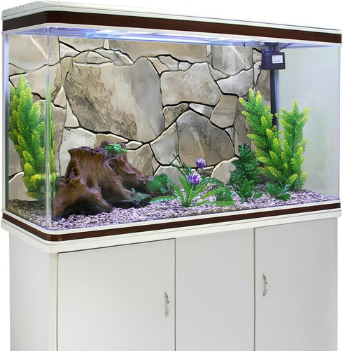 AWERT 24x12 inches White Grey Rocky Terrarium Background Stone Aquarium Background Rock Fish Tank Background...