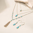 Bohemian Jewelry for Women, Turquoise Necklace for women, Layered Necklaces Dangle Earrings Turquoise Jewelry Set...