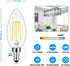 LED Candle Bulbs 40W Equivalent, E12 Candelabra Light Bulbs 4W 470Lm Clear Edison LED Bulbs, Daylight White 5000K Classic Bright Filament Bulbs, N...
