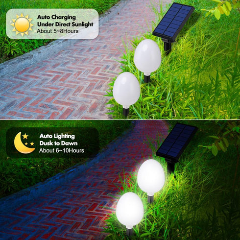 Solar Pathway Lights Outdoor, Landscape Path Lights Solar Powered Waterproof IP67 Dusk to Dawn Solar Globe Lights for Outside Garden Walkway Lawn ...