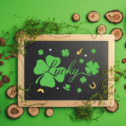 2Pcs 11x8.5inch Saint Patrick's Day Silk Screen Stencils, Lucky Four-leaf Clovers Self-Adhesive Stencils Reusable Silkscreen Mesh Stencils for Pri...