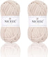 NICEEC 2 Skeins Soft T-Shirt Yarn for Crochet & Knitting -Easy Crocehted Solid Color Fabric Cloth Yarn for Handmade DIY Crafts - Bag, Basket, Cush...