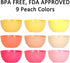 Youngever 9 Pack 10 Ounce Plastic Bowls, Kids Plastic Bowls, Set of 9 (9 Peach Colors)...