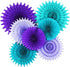 Mermaid Birthday Party Decorations Teal Purple /Wonderland Frozen Party Decorations/Under The Sea Party Supplies Teal Purple Tissue Paper Fan/Froz...